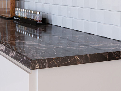 Столешница 3093/1 мрамор марквина черный ГЛ 3000х600х27