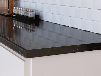 Столешница 1052/1А андромеда черная ГЛ 3000х600х40