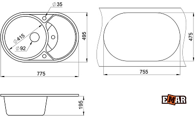 Мойка Emar EMQ-1775.C, Берилл