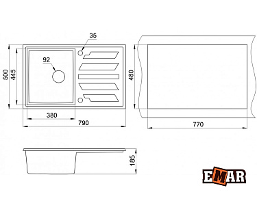 Мойка Emar EMQ-1790.Q, Топаз