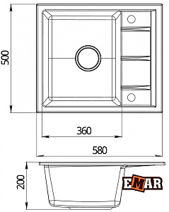 Мойка Emar EMQ-1580.Q, Берилл