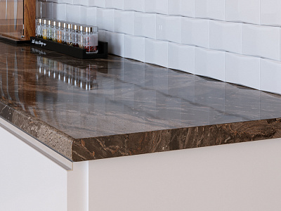 Столешница 7032/1 мрамор бергамо темный ГЛ эксклюзив 3000х600х40