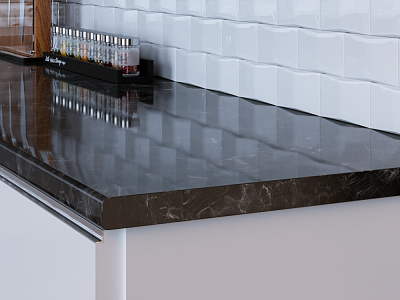 Столешница 921/1 кунгур мрамор ГЛ 3000х600х40