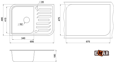 Мойка Emar EMQ-1695.Q, Сардоникс