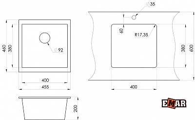 Мойка Emar EMQ-1455.P, Барит